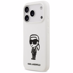 KARL LAGERFELD ümbris jaoks IPHONE 17 Pro compatible with MagSafe KLHMP17LSKIGROH (Silicone W/ KL Sketch & Logo) valge