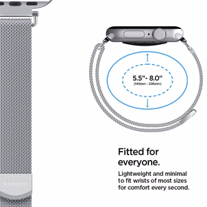SPIGEN WBM4 rihm APPLE WATCH 8 / 9 / 10 / 11 / SE (40 / 41 / 42 MM) hõbedane