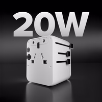 SBS Travel Adapter 2xUSB-C 1xUSB-A Universal - Valge