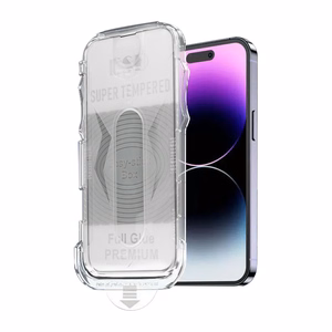 Karastatud klaas Full Glue Easy-Stick Box jaoks IPHONE 15 BLACK