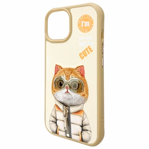 Nimmy Cool&Cute 2.0 Cat Ümbris jaoks iPhone 15 - Beige
