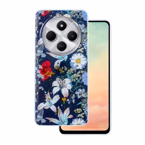 Glow Glam ümbris jaoks Xiaomi Redmi 14C 4G/ 14C 5G / Redmi A4 / POCO C75 sinine