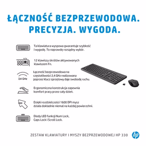 HP 330 juhtmevaba hiir ja klaviatuur (komplekt)