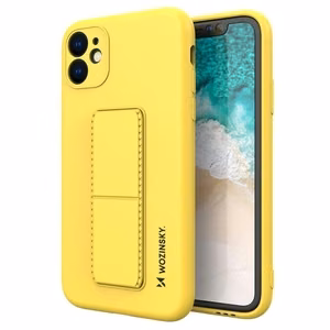 Wozinsky Kickstand Case silikoonümbris alusega Samsung Galaxy A32 5G kollane