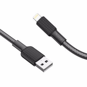 Кабель USB A to Lightning Hoco 2,4A 1 м X69 чёрно-белый