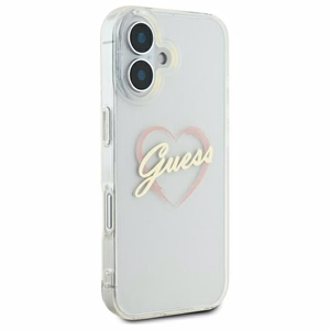 Guess IML Heart iPhone 16 Ümbris - läbipaistev