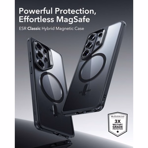 ESR Classic hübriid MagSafe ümbris Samsung Galaxy S26 Ultra jaoks - läbipaistev must