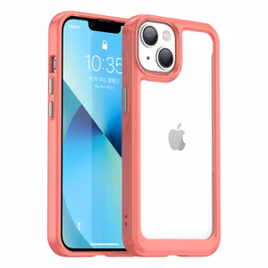 Outer Space Case iPhone 14 kõva kate geelraamiga punane