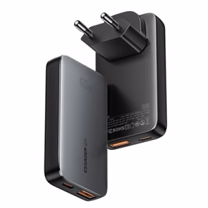 Laadija Essager GaN Ultra must 65W (1xPD / 1xQC3.0)