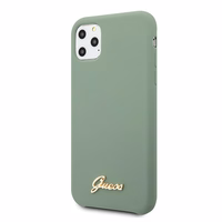 Guess GUHCN58LSLMGKA iPhone 11 Pro khaki kõva ümbris Silicone Vintage Gold Logo