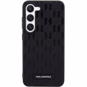 Karl Lagerfeld Saffiano Mono Metal Logo ümbris jaoks Samsung Galaxy S24+ - must