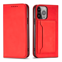 Magnet Card Ümbris jaoks Samsung Galaxy S23 flip cover wallet stand punane