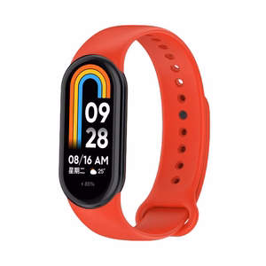 СИЛИКОНОВЫЙ РЕМЕШОК MI BAND 8/M8 (6). КРАСНЫЙ