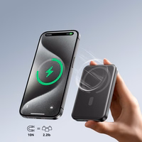 Powerbank Joyroom JR-W020 Mini 5000mAh USB-A USB-C induktiivne 20W - must + USB-C / USB-C kaabel