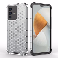 Honeycomb korpus soomustatud kate koos geelraamiga Vivo V23 5G must