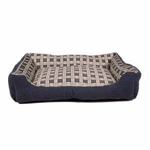 Soft sofa-style dog bed, 75 × 58 × 19 cm, size L, Navy Blue