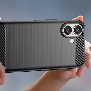 Carbon Ümbris jaoks iPhone 16 Silicone Ümbris - Must