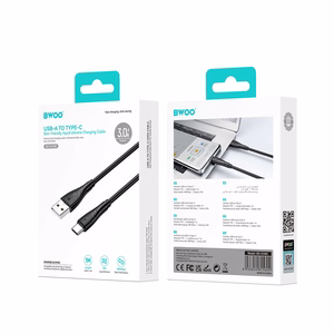 BWOO кабель USB - USB-C 1m 27W 3A черный BO-X318C