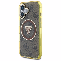 Guess IML Metal Glitter 4G Circle Triangle MagSafe Ümbris jaoks iPhone 16 - Brown