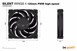 be quiet! SILENT WINGS 4 | 120mm PWM kiire korpuse ventilaator 12 cm must 1 tk