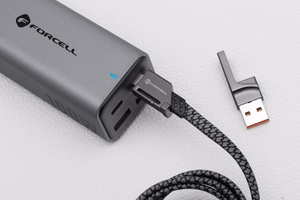 Kaabel 4in1 USB C / USB A to USB C / Lightning Forcell F-Energy QC PD 3A 60W 1 m C241 chrome