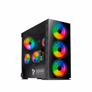 SAVIO Prime X1 ARGB Glass arvutikorpus, must