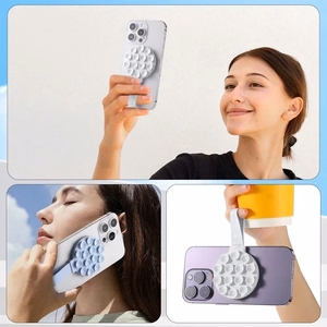 Silicone suction phone hoidja magnetic with ring MSH9 punane