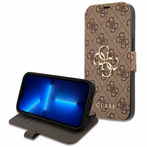Guess GUBKP13X4GMGBR iPhone 13 Pro Max 6.7" pruun/pruun raamat 4G Suur metallist logo