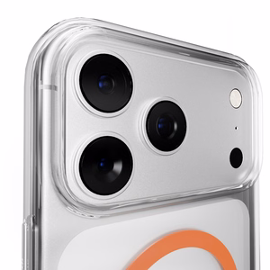 Puro Lite Mag TPU+PC Ümbris Compatible with MagSafe jaoks iPhone 17 Pro Max - Läbipaistev with Oranž Ring
