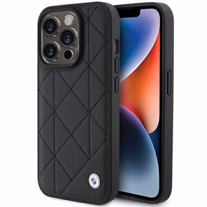 BMW Leather Quilted чехол для iPhone 15 Pro Max - чёрный
