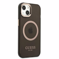 Guess kuldne Outline Translucent MagSafe ümbris jaoks iPhone 13 - must