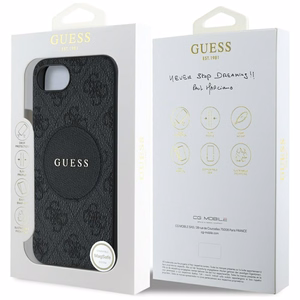 Guess 4G Circle Classic Logo MagSafe ümbris jaoks iPhone 16e - must