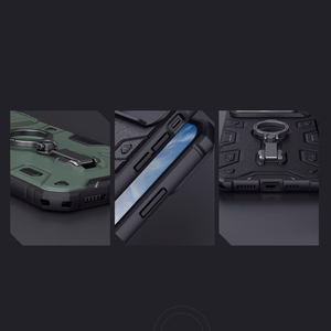 Nillkin CamShield Armor Pro Magnetic Case iPhone 14 Plus MagSafe soomustatud kaitsekaane statiivirõngas must