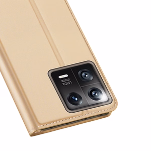 Dux Ducis Skin Pro Ümbris Xiaomi 13 Flip Card Wallet kuldne Stand