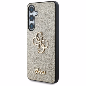 Guess Fixed Glitter Big 4G Metal Logo ümbris jaoks Samsung Galaxy S25 kuldne