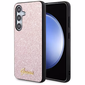 GUESS ümbris jaoks SAMSUNG S24 GUHCS24SHGGSHP (Glitter Script) roosa