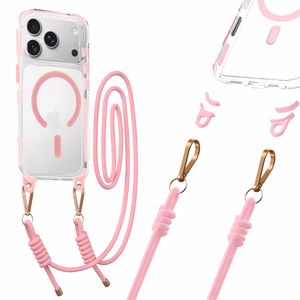 Tel Protect Strap Clear Ümbris jaoks Iphone 17 Pro roosa