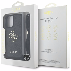 GUESS ümbris jaoks IPHONE 16 Plus GUHCP16MP4GMGCRK (CBDY PU 4G Big Logo W/Cord Strap) must