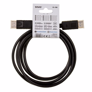 Savio CL-136 DisplayPort kaabel 2 m must