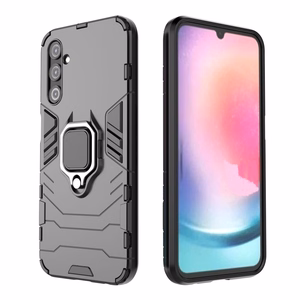 Ring Armor ümbris jaoks Samsung Galaxy A24 4G armored cover magnetic holder ring must