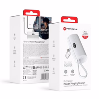 Powerbank Forcell F-Energy Power Plug F5K3 PD 20W 5000 mAh with built-in connector Lightning valge