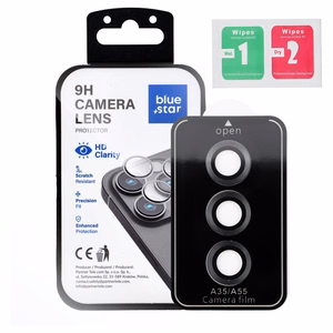 Camera Lens Protector BLUE STAR Easy Install for SAMSUNG A55 black