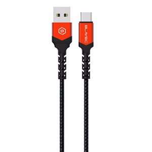 Blavec Kaabel Raptor braided - USB to Type C - 3A 1 metre Apple CarPlay/Android Auto (CRA-UC3BR10) must-punane