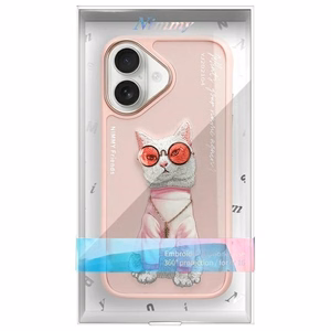 Nimmy Glasses Cool Cat iPhone 16 Ümbris - Roosa