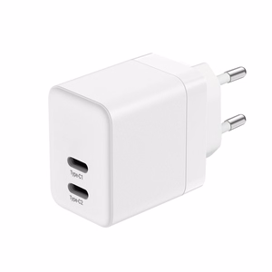 Crong Ultra Compact GaN seinalaadija, 2 × USB-C, 35 W, PD 3.0, PPS, valge