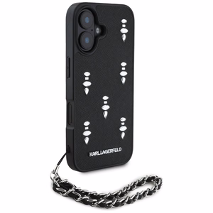 Karl Lagerfeld Saffiano Crystals w/Chain iPhone 16 Ümbris - Must