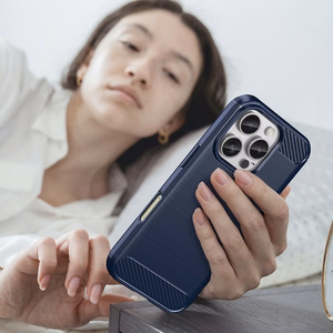 Чехол Carbon для iPhone 16 Pro - синий