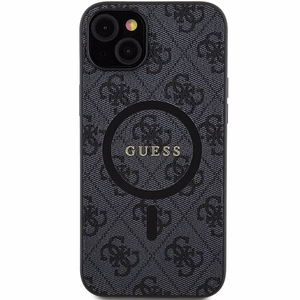 Guess 4G Collection Leather Metal Logo MagSafe Ümbris jaoks iPhone 15/14/13 - must