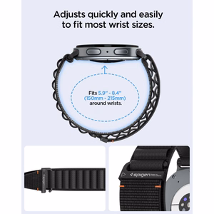 Spigen WBF1 rihm mudelile Samsung Galaxy Watch 40/44/46 mm – must