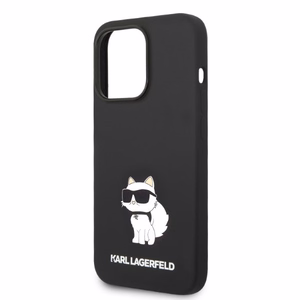 Karl Lagerfeld Silicone Choupette ümbris jaoks iPhone 14 Pro Max - must